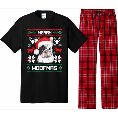 French Bulldog Gift For Merry Christmas Woofmas Frenchie Great Gift Pajama Set