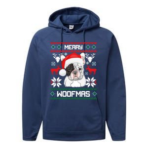 French Bulldog Gift For Merry Christmas Woofmas Frenchie Great Gift Performance Fleece Hoodie