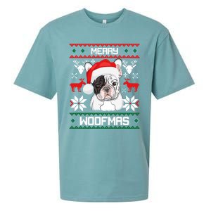 French Bulldog Gift For Merry Christmas Woofmas Frenchie Great Gift Sueded Cloud Jersey T-Shirt