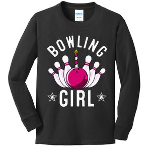 Funny Bowling Gift For Cool Bowler Birthday Party Kids Long Sleeve Shirt