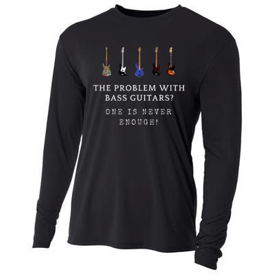 Funny Bass Guitar Cooling Performance Long Sleeve Crew