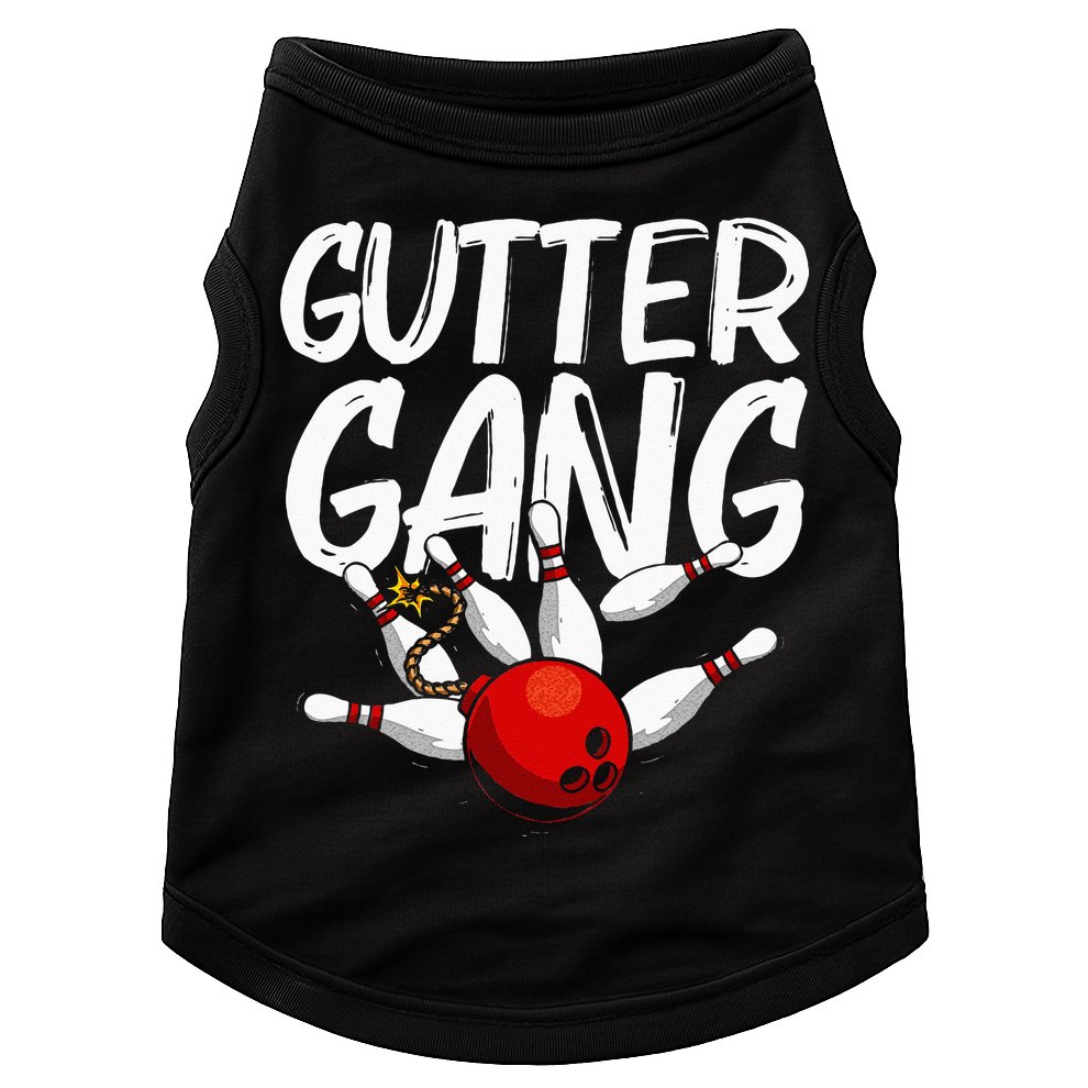 Funny Bowling Gift For Men Women Cool Gutter Gang Bowlers Doggie Tank