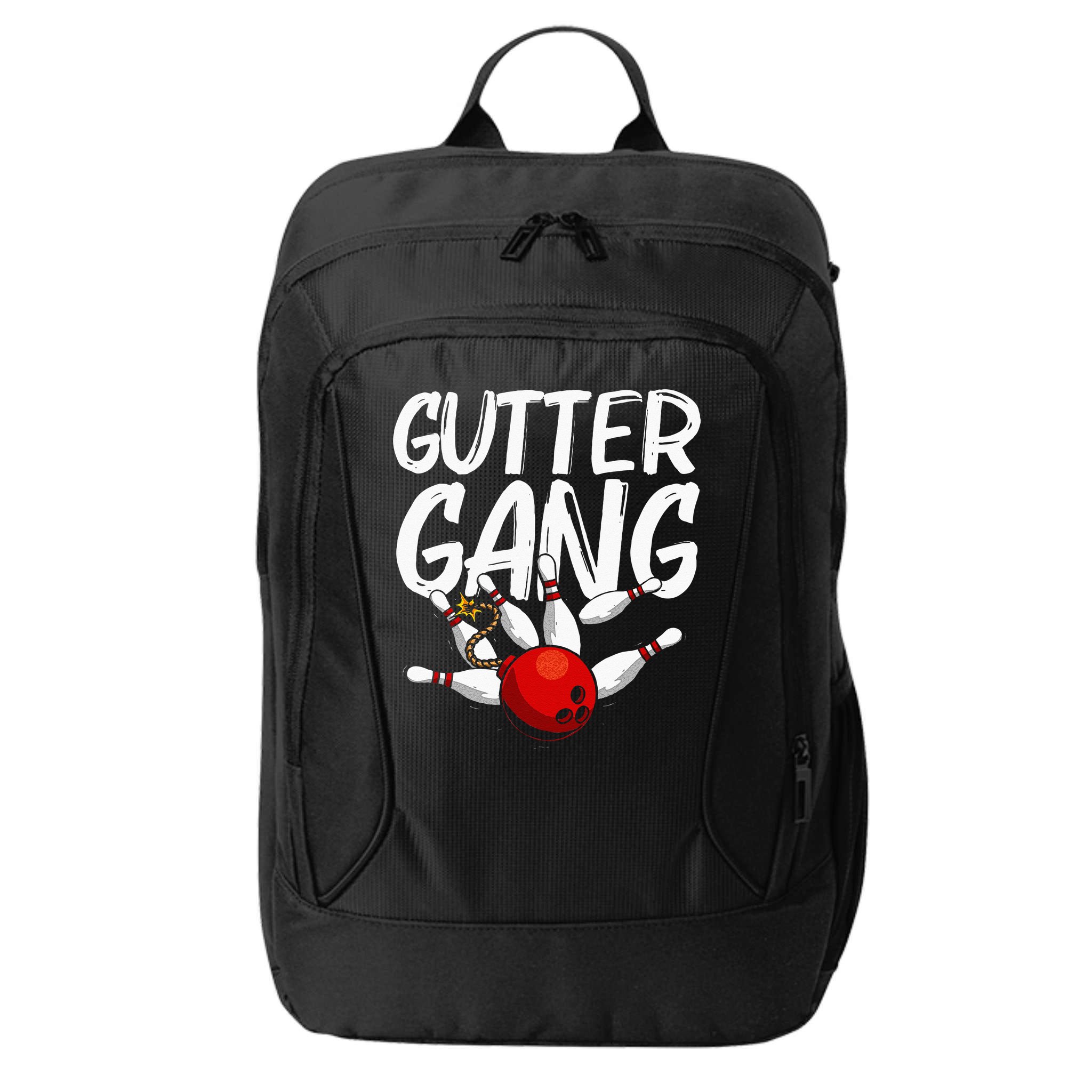 Funny Bowling Gift For Men Women Cool Gutter Gang Bowlers City Backpack