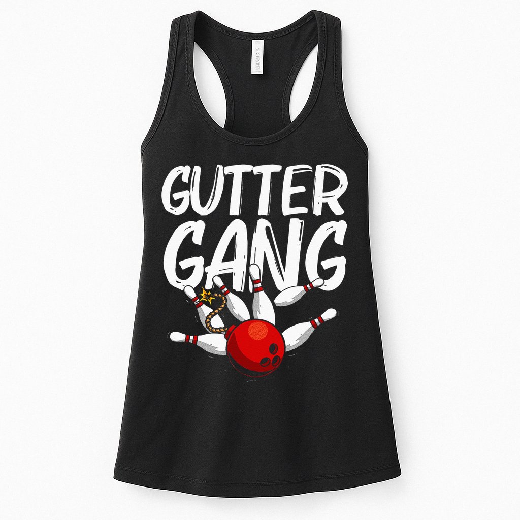 Funny Bowling Gift For Men Women Cool Gutter Gang Bowlers Womens Tank Top