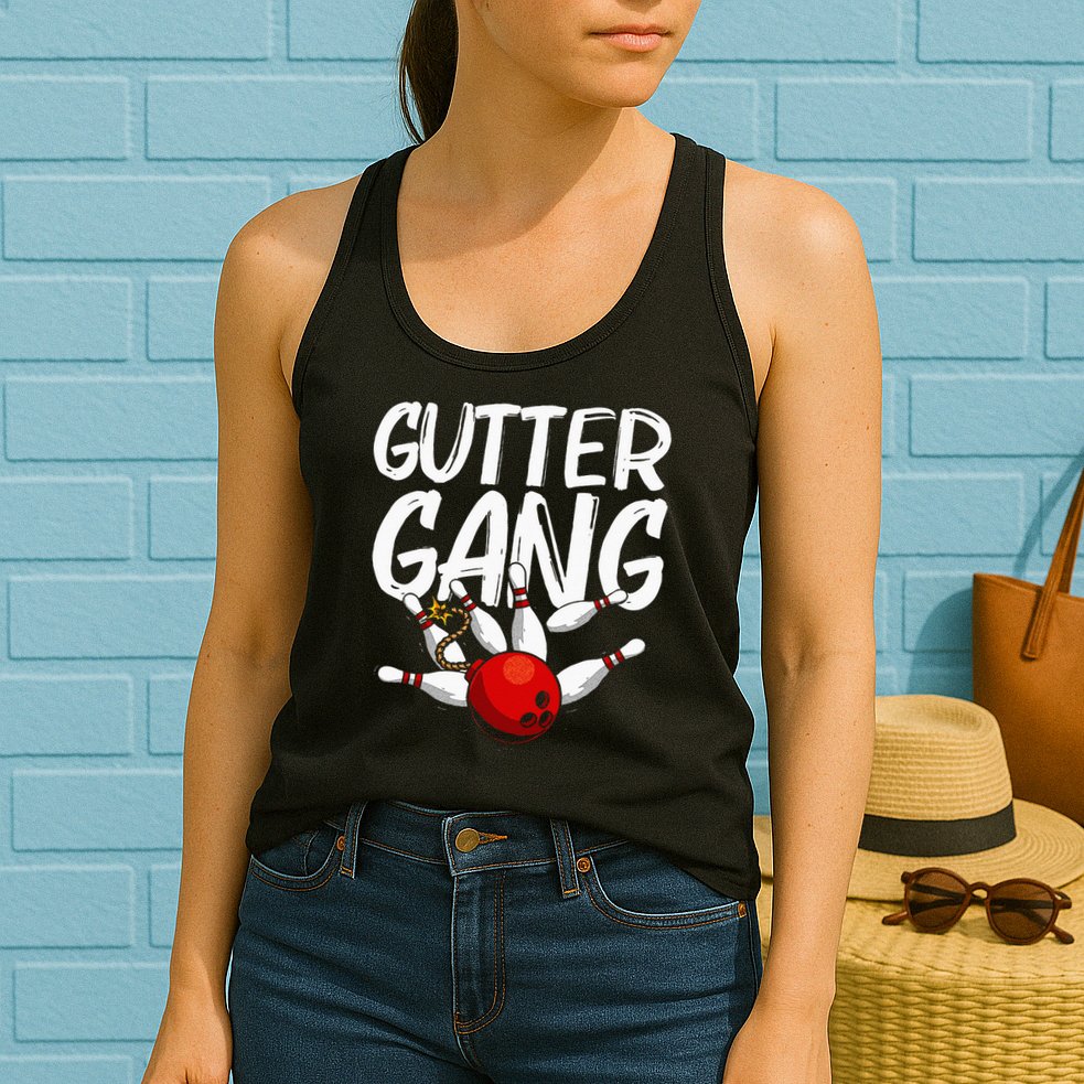 Funny Bowling Gift For Men Women Cool Gutter Gang Bowlers Womens Tank Top