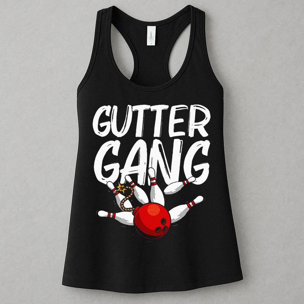 Funny Bowling Gift For Men Women Cool Gutter Gang Bowlers Womens Tank Top