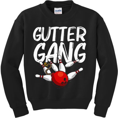 Funny Bowling Gift For Men Women Cool Gutter Gang Bowlers Kids Sweatshirt