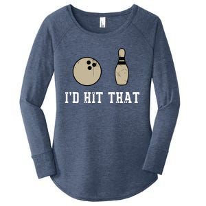 Funny Bowling Gift Shirts Id Hit That Quote Women's Perfect Tri Tunic Long Sleeve Shirt