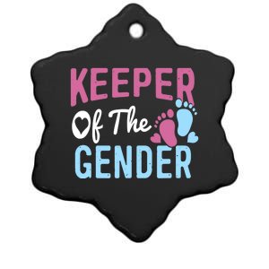 Funny Baby Gender Reveal - Keeper of the Gender Ceramic Star Ornament