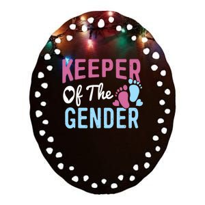 Funny Baby Gender Reveal - Keeper of the Gender Ceramic Oval Ornament