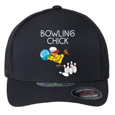 Funny Bowling Gift Women Cute Bowling Chick Sports Athlete Flexfit Unipanel Trucker Cap