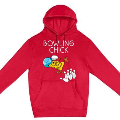 Funny Bowling Gift Women Cute Bowling Chick Sports Athlete Premium Pullover Hoodie