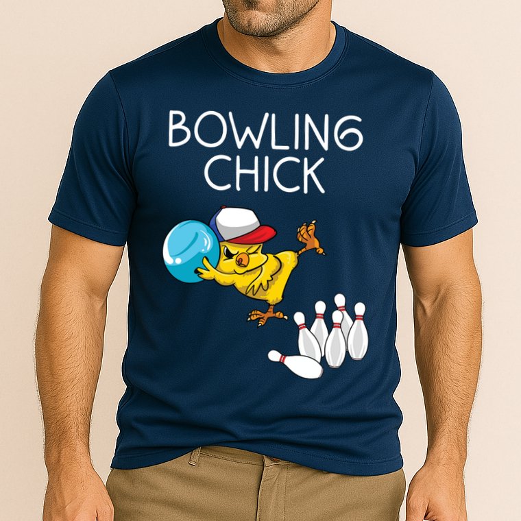 Funny Bowling Gift Women Cute Bowling Chick Sports Athlete Cooling Performance Crew T-Shirt