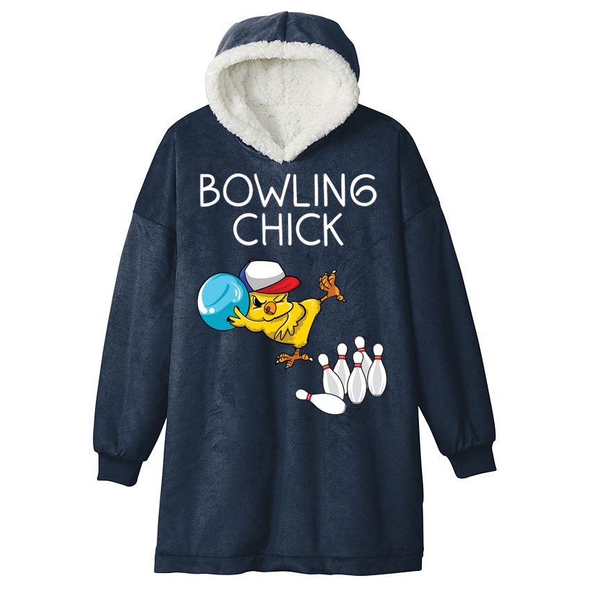 Funny Bowling Gift Women Cute Bowling Chick Sports Athlete Hooded Wearable Blanket