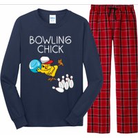 Funny Bowling Gift Women Cute Bowling Chick Sports Athlete Long Sleeve Pajama Set