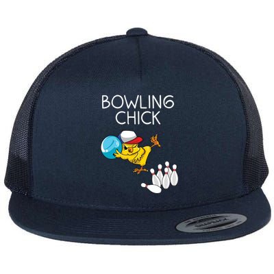 Funny Bowling Gift Women Cute Bowling Chick Sports Athlete Flat Bill Trucker Hat