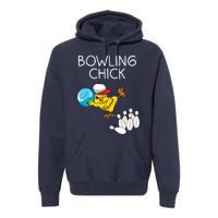 Funny Bowling Gift Women Cute Bowling Chick Sports Athlete Premium Hoodie