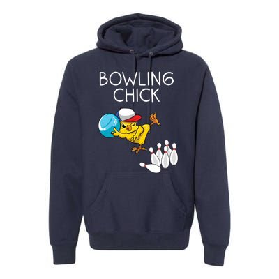 Funny Bowling Gift Women Cute Bowling Chick Sports Athlete Premium Hoodie