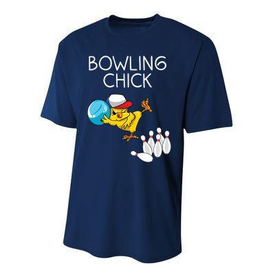 Funny Bowling Gift Women Cute Bowling Chick Sports Athlete Performance Sprint T-Shirt