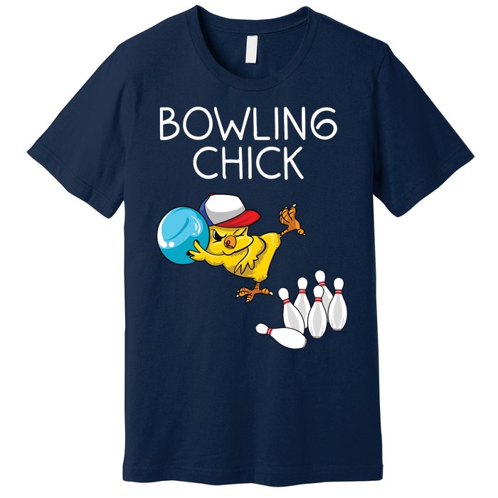 Funny Bowling Gift Women Cute Bowling Chick Sports Athlete Premium T-Shirt