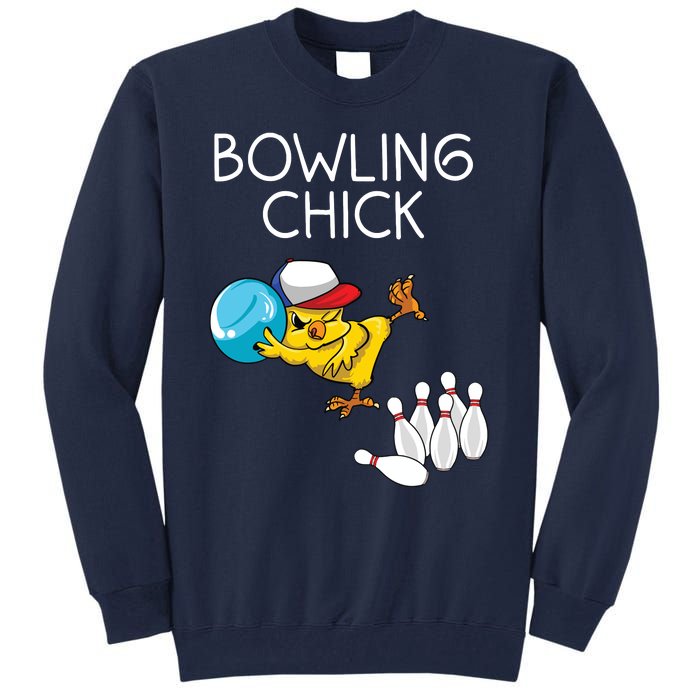 Funny Bowling Gift Women Cute Bowling Chick Sports Athlete Tall Sweatshirt