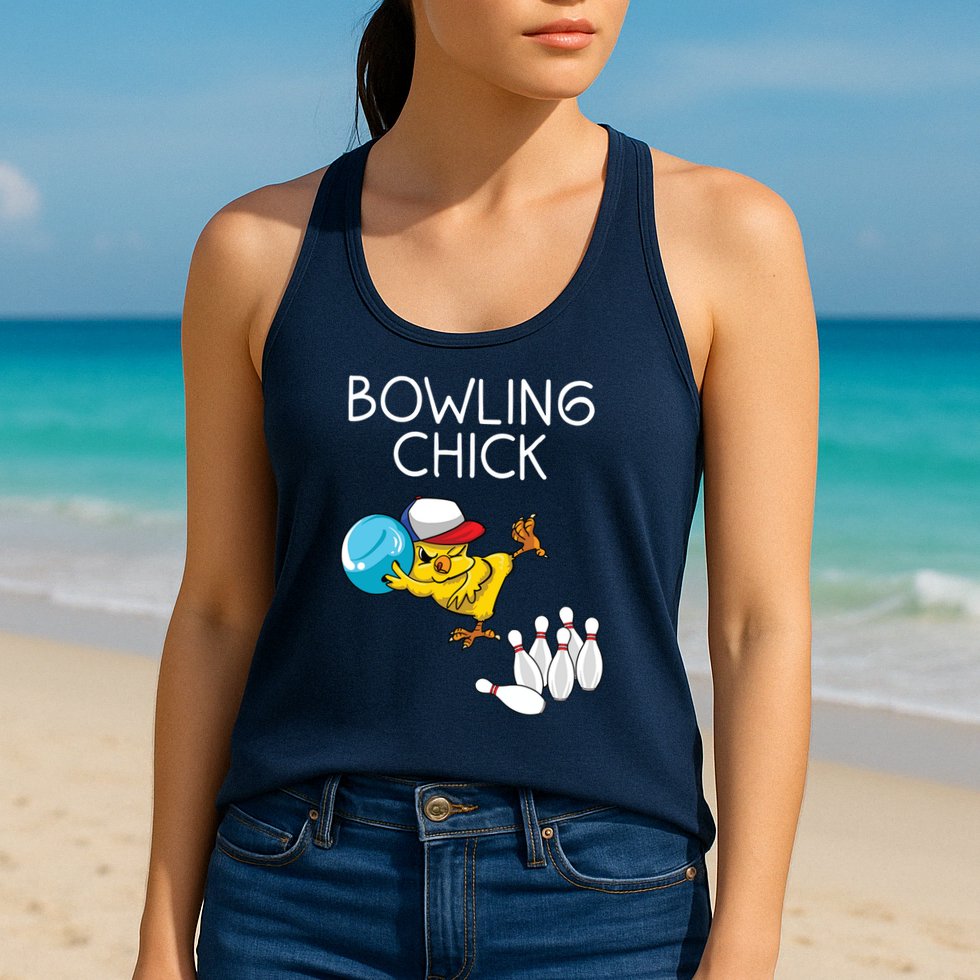 Funny Bowling Gift Women Cute Bowling Chick Sports Athlete Womens Tank Top