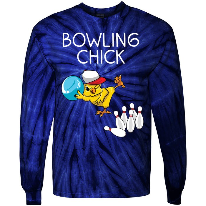 Funny Bowling Gift Women Cute Bowling Chick Sports Athlete Tie-Dye Long Sleeve Shirt