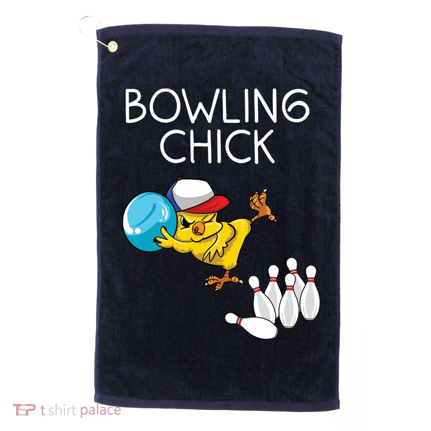 Funny Bowling Gift Women Cute Bowling Chick Sports Athlete Golf Towel