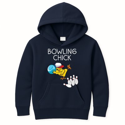 Funny Bowling Gift Women Cute Bowling Chick Sports Athlete Kids Hoodie