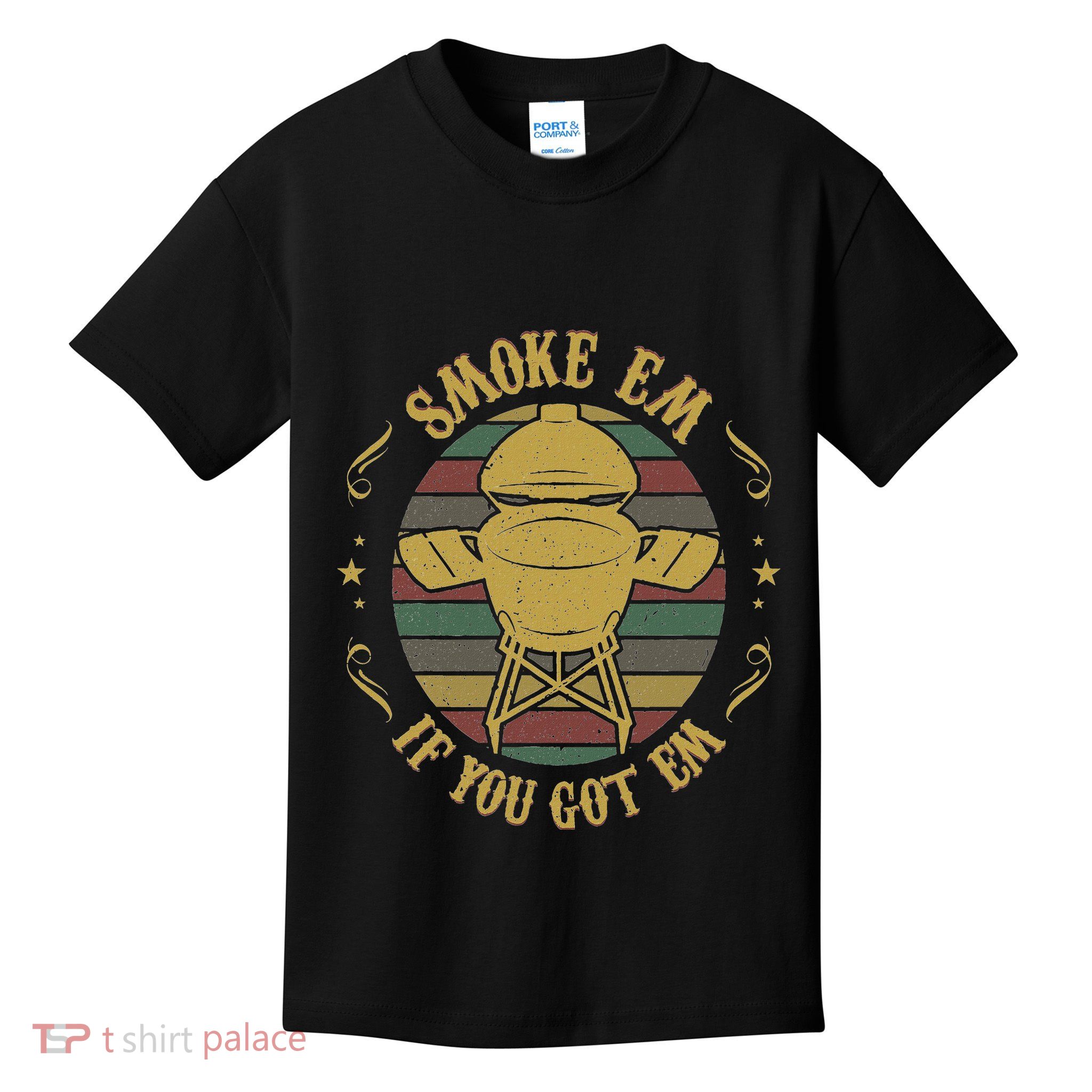Funny Big Green Bbq Pit Egg Grill Meat Smoker Pitmaster Gift Kids T-Shirt