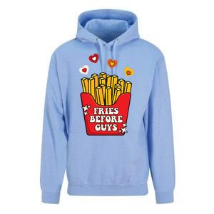 Fries Before Guys: Valentines Present Girls Dating Gift Unisex Surf Hoodie