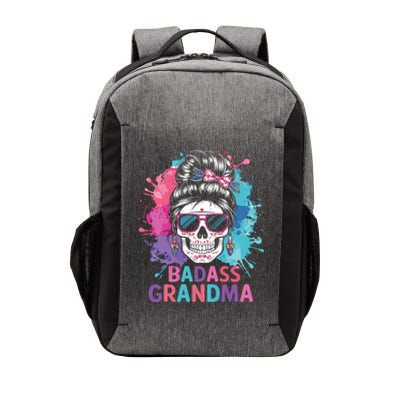 Funny Badass Grandma Messy Bun Skull For Grandmother Gift Vector Backpack