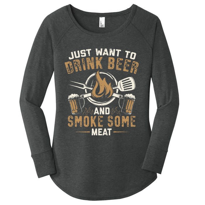 Funny BBQ Grill Chef Grilling Master Barbecue Lover BBQ Women's Perfect Tri Tunic Long Sleeve Shirt