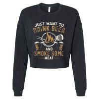 Funny BBQ Grill Chef Grilling Master Barbecue Lover BBQ Cropped Pullover Crew