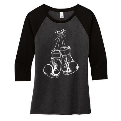 Funny Boxing Gift For Boxer Gloves Boxing Athletes Women's Tri-Blend 3/4-Sleeve Raglan Shirt