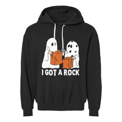 Funny Boo Ghost Scary I Got A Rock Halloween Garment-Dyed Fleece Hoodie