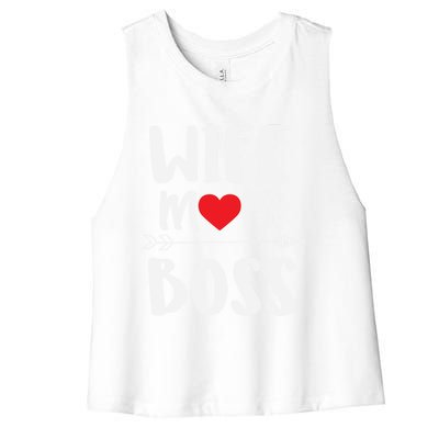 Funny Boss Gift Wife Mom Boss Gift Women's Racerback Cropped Tank