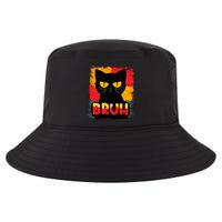 Funny Bruh Grumpy Black Cat Cool Comfort Performance Bucket Hat