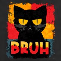 Funny Bruh Grumpy Black Cat Cool Comfort Performance Bucket Hat
