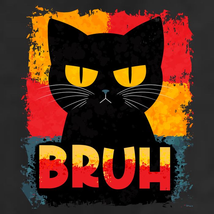 Funny Bruh Grumpy Black Cat Cool Comfort Performance Bucket Hat