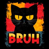 Funny Bruh Grumpy Black Cat Performance Shirt