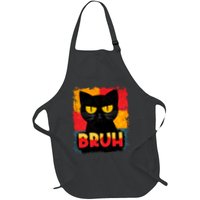 Funny Bruh Grumpy Black Cat Apron