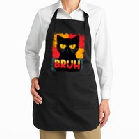Funny Bruh Grumpy Black Cat Apron