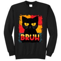 Funny Bruh Grumpy Black Cat Sweatshirt