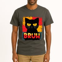 Funny Bruh Grumpy Black Cat Tall T-Shirt