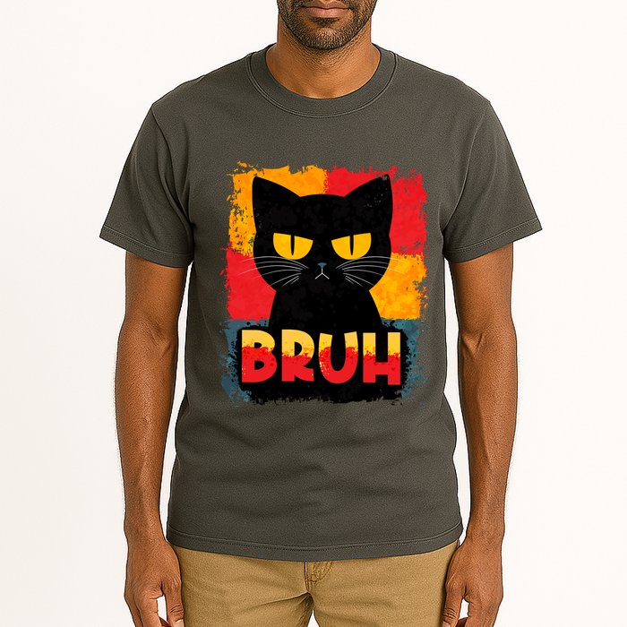 Funny Bruh Grumpy Black Cat Tall T-Shirt