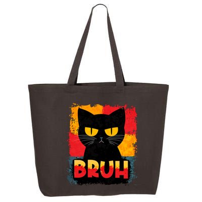 Funny Bruh Grumpy Black Cat 25L Jumbo Tote