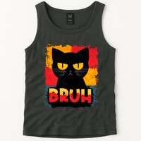 Funny Bruh Grumpy Black Cat Tank Top
