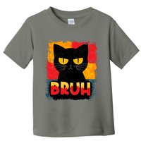 Funny Bruh Grumpy Black Cat Toddler T-Shirt