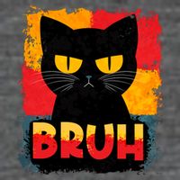 Funny Bruh Grumpy Black Cat Toddler T-Shirt